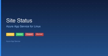 Azure App Service for Linux Site Status feature