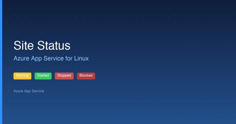 Azure App Service for Linux Site Status feature
