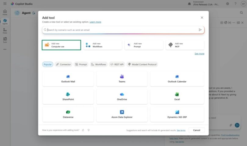 Copilot Studio Mayıs güncellemesi computer use ve workflow deneyimi