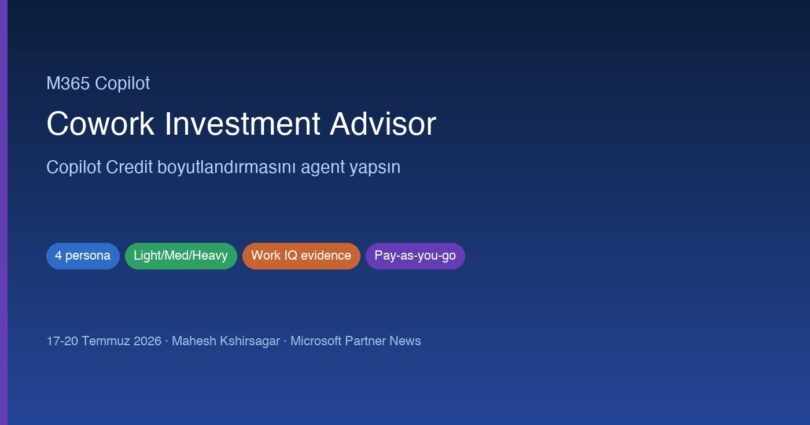 Cowork Investment Advisor Agent M365 Copilot
