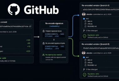 GitHub verified commits signature malleability